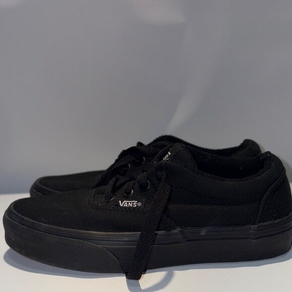 Vans All-Black Canvas Lace-Up Sneakers - Picture 5 of 9